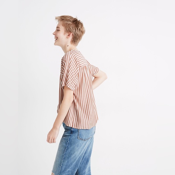 Madewell Rhyme Button-Front Top in Stripe Play Blouse size XXS EUC - Picture 2 of 11